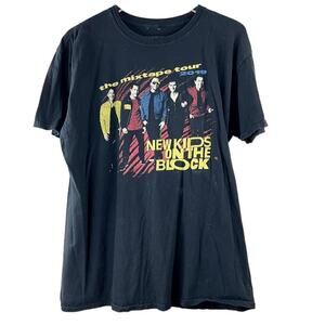 NKOTB New Kids on the Block Black 2019 Concert Mixed Tape Tour T-Shirt XL